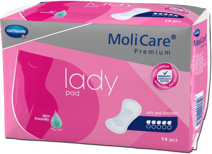 Абсорбуючі прокладки при незначній слабкості сечового міхура MoliCare® Premium lady pad 5 крапель 14шт